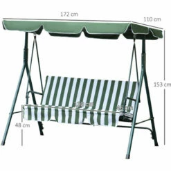 Outsunny Outdoor 3-person Metal Porch Swing Chair Bench Canopy Green 3 Outsunny Outdoor 3-person Metal Porch Swing Chair Bench Canopy Green -Outsunny store 17810781 2