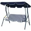Outsunny 3-person Garden Swing Chair W/ Adjustable Canopy, Blue Stripes -Outsunny store 17810784 1