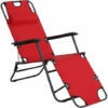 Outsunny 2 In 1 Outdoor Folding Sun Lounger W/ Adjustable Back And Pillow Red -Outsunny store 17810788 1
