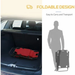 Outsunny 2 In 1 Outdoor Folding Sun Lounger W/ Adjustable Back And Pillow Red -Outsunny store 17810788 5