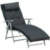 Outsunny Sun Lounger Recliner Foldable Padded Seat Adjustable Texteline Black 1 Outsunny Sun Lounger Recliner Foldable Padded Seat Adjustable Texteline Black -Outsunny store 17810789 1