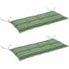 Outsunny 2 PCS Patio Bench Swing Chairs Garden Chairs Cushion Mat Stripes Green -Outsunny store 17810803 1