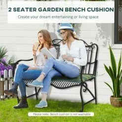 Outsunny 2 PCS Patio Bench Swing Chairs Garden Chairs Cushion Mat Stripes Green 10 Outsunny 2 PCS Patio Bench Swing Chairs Garden Chairs Cushion Mat Stripes Green -Outsunny store 17810803 4