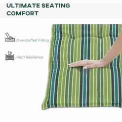 Outsunny 2 PCS Patio Bench Swing Chairs Garden Chairs Cushion Mat Stripes Green 11 Outsunny 2 PCS Patio Bench Swing Chairs Garden Chairs Cushion Mat Stripes Green -Outsunny store 17810803 5