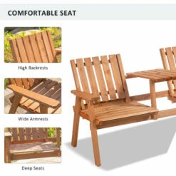 Outsunny 2-Seater Garden Bench Patio Antique Loveseat With Armrest, Steel Orange 6 Outsunny 2-Seater Garden Bench Patio Antique Loveseat With Armrest, Steel Orange -Outsunny store 17810804 5