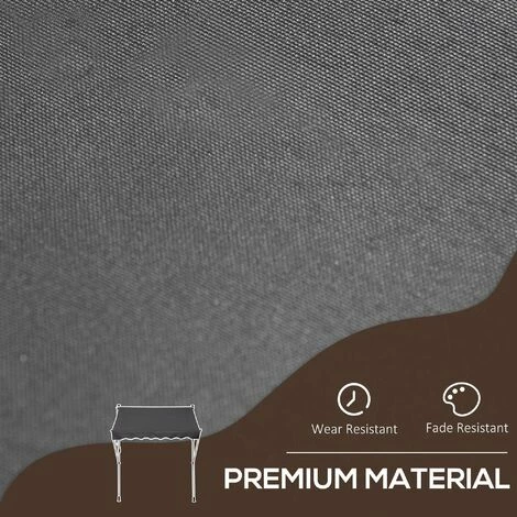 Outsunny 2x1.5m Manual Retractable Patio Awning Floor- to-ceiling Shade - Grey Outsunny 2x1.5m Manual Retractable Patio Awning Floor- To-ceiling Shade - Grey -Outsunny store 17859848 4