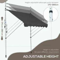 Outsunny 2x1.5m Manual Retractable Patio Awning Floor- To-ceiling Shade - Grey 6 Outsunny 2x1.5m Manual Retractable Patio Awning Floor- To-ceiling Shade - Grey -Outsunny store 17859848 5