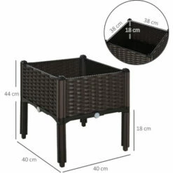 Outsunny Elevated Flower Bed Vegetable Herb Planter Plastic -Outsunny store 17859883 2