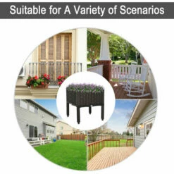 Outsunny Elevated Flower Bed Vegetable Herb Planter Plastic -Outsunny store 17859883 4