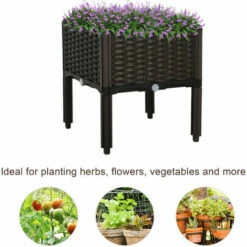 Outsunny Elevated Flower Bed Vegetable Herb Planter Plastic -Outsunny store 17859883 5