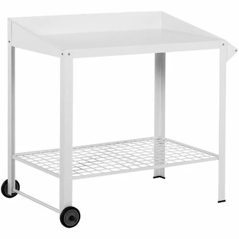 Outsunny Metal Potting Bench Garden Planting Table Push Cart w/ Wheel, Hanger Outsunny Metal Potting Bench Garden Planting Table Push Cart W/ Wheel, Hanger -Outsunny store 17859896 1