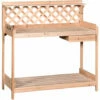 Outsunny Outdoor Wood Potting Table Garden Plant W/ Drawer, Hook, Slatted Shelf 1 Outsunny Outdoor Wood Potting Table Garden Plant W/ Drawer, Hook, Slatted Shelf -Outsunny store 17859900 1