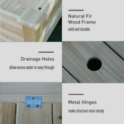 Outsunny 2-Piece Solid Fir Wood Plant Raised Bed Flower Vegetable Herb Grow Box Stand Garden Step Planter Stand Free Combination -Outsunny store 17859903 5