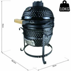 Outsunny Charcoal Grill Cast Iron BBQ Cooking Smoker Standing Smoker Heat Control Black -Outsunny store 17859933 2