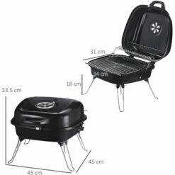 Alternative view of Outsunny Outdoor Removable Small Size Charcoal Iron Grill , Top Thermal Design