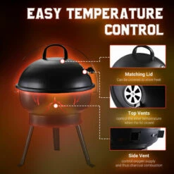 Outsunny BBQ Charcoal Grill Portable Outdoor Party W/ Airvents Anti-Scald Handle 5 Outsunny BBQ Charcoal Grill Portable Outdoor Party W/ Airvents Anti-Scald Handle -Outsunny store 17859940 4
