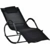 Outsunny Patio Rocking Lounge Chair Zero Gravity Chaise W/ Padded Pillow Black -Outsunny store 17859953 1