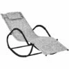 Outsunny Patio Rocking Lounge Chair Zero Gravity Chaise W/ Padded Pillow Grey -Outsunny store 17859957 1