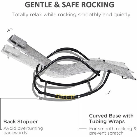 Outsunny Patio Rocking Lounge Chair Zero Gravity Chaise w/ Padded Pillow Grey Outsunny Patio Rocking Lounge Chair Zero Gravity Chaise W/ Padded Pillow Grey -Outsunny store 17859957 5