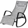 Outsunny Patio Adjust Lounge Chair Rocker Outdoor W/ Pillow, Footrest- Grey -Outsunny store 17859963 1