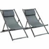Outsunny 2Pcs Texteline Chaise Lounge Recliner Chair Adjust Lounger Patio Grey 2 Outsunny 2Pcs Texteline Chaise Lounge Recliner Chair Adjust Lounger Patio Grey -Outsunny store 17859969 1