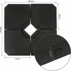 Outsunny Set Of 4 Parasol Base Stand Weights For Cantilever Umbrella Up To 120kg -Outsunny store 17860039 2