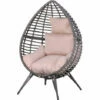 Outsunny Outdoor Indoor Wicker Teardrop Chair With Cushion Rattan Lounger -Outsunny store 17860106 1