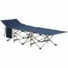Outsunny Single Portable Outdoor Military Sleeping Bed Camping Cot Blue -Outsunny store 17860127 1
