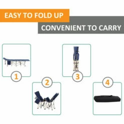 Outsunny Single Portable Outdoor Military Sleeping Bed Camping Cot Blue -Outsunny store 17860127 4