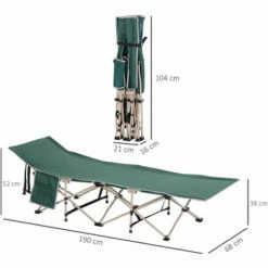 Alternative view of Outsunny Single Portable Outdoor Military Sleeping Bed Camping Cot Green