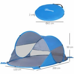 Outsunny Portable Automatic Pop Up Beach Tent Outdoor Camp Shelter Blue 3 Outsunny Portable Automatic Pop Up Beach Tent Outdoor Camp Shelter Blue -Outsunny store 17860154 2