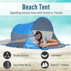 Outsunny Portable Automatic Pop Up Beach Tent Outdoor Camp Shelter Blue 5 Outsunny Portable Automatic Pop Up Beach Tent Outdoor Camp Shelter Blue -Outsunny store 17860154 4