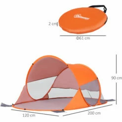 Outsunny Portable Automatic Pop Up Beach Tent Outdoor Camp Shelter Orange -Outsunny store 17860157 2