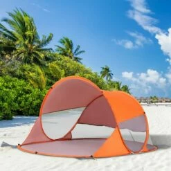 Outsunny Portable Automatic Pop Up Beach Tent Outdoor Camp Shelter Orange -Outsunny store 17860157 3
