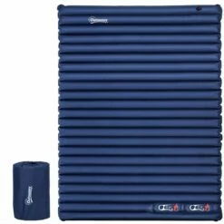 Outsunny Double Self-Inflating Matress Bed Camping Festival Hiking Outdoors Blue