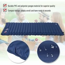 Outsunny Double Self-Inflating Matress Bed Camping Festival Hiking Outdoors Blue -Outsunny store 17860159 4