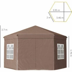Outsunny 4x4m Garden Gazebo Tent Outdoor Metal Adjust Sun Shade W/ Zippered Net 3 Outsunny 4x4m Garden Gazebo Tent Outdoor Metal Adjust Sun Shade W/ Zippered Net -Outsunny store 18051104 2
