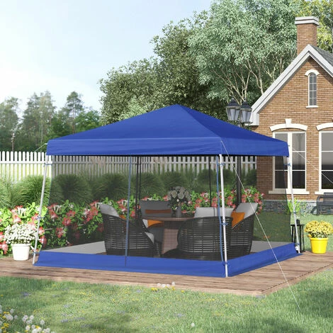 Outsunny 3 x3 x2.6m Folding Pop-up Garden Gazebo W/Mosquito Netting Blue Outsunny 3 X3 X2.6m Folding Pop-up Garden Gazebo W/Mosquito Netting Blue -Outsunny store 18051113 3
