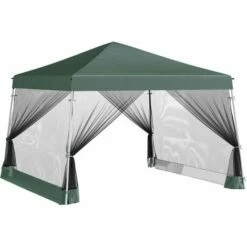 Outsunny 3 X3 X2.6m Folding Pop-up Garden Gazebo W/Mosquito Netting Green