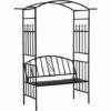 Outsunny Garden Arbor Arch Metal Bench Loveseat Outdoor Decoration Patio -Outsunny store 18176027 1