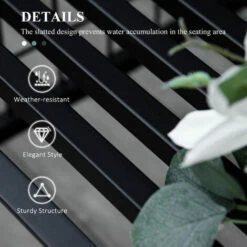 Outsunny Garden Arbour Arch Metal Bench Loveseat Outdoor Patio Plant Climber -Outsunny store 18176028 5