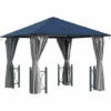 Outsunny 3x3(m) Hardtop Gazebo With Polycarbonate Roof, Netting And Curtains -Outsunny store 18176030 1