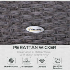 Outsunny 5 Pieces Outdoor Patio Furniture Set Wicker Conversation Set Deep Grey 5 Outsunny 5 Pieces Outdoor Patio Furniture Set Wicker Conversation Set Deep Grey -Outsunny store 18176038 4
