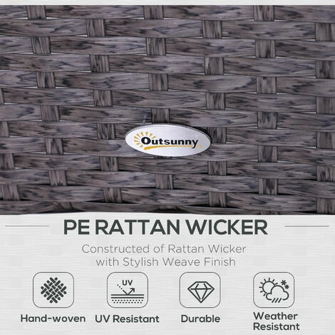 Outsunny 5 Pieces Outdoor Patio Furniture Set Wicker Conversation Set Deep Grey Outsunny 5 Pieces Outdoor Patio Furniture Set Wicker Conversation Set Deep Grey -Outsunny store 18176038 4