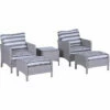 Outsunny 5 Pieces Outdoor Patio Furniture Set Wicker Conversation Set Grey 2 Outsunny 5 Pieces Outdoor Patio Furniture Set Wicker Conversation Set Grey -Outsunny store 18176039 1