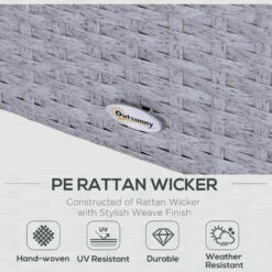 Outsunny 5 Pieces Outdoor Patio Furniture Set Wicker Conversation Set Grey -Outsunny store 18176039 4