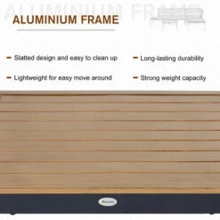 Outsunny 3pcs Garden Sectional Sofa Side Table Furniture Set Aluminum W/ Cushion 5 Outsunny 3pcs Garden Sectional Sofa Side Table Furniture Set Aluminum W/ Cushion -Outsunny store 18265372 4