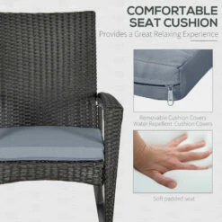 Outsunny Garden Rattan Rocking Chair, Bistro Recliner Rocker Furniture Seater -Outsunny store 18373667 5