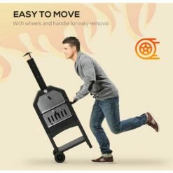 Outsunny Charcoal Tall Ovan Pizza Maker BBQ Grill Outdoor Picnic W/ Thermometer -Outsunny store 18373678 4