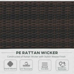 Outsunny 4pc Patio Garden Rattan Wicker Sofa 2-Seater Loveseat Chair Table Brown -Outsunny store 18373693 4